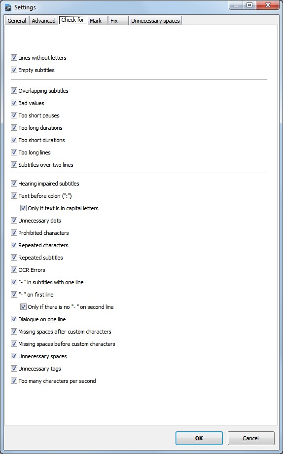 Error Settings check for Window Error Settings check for
